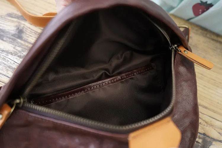 Cool Women's Chest Sling Bag Brown Leather Shoulder Bag