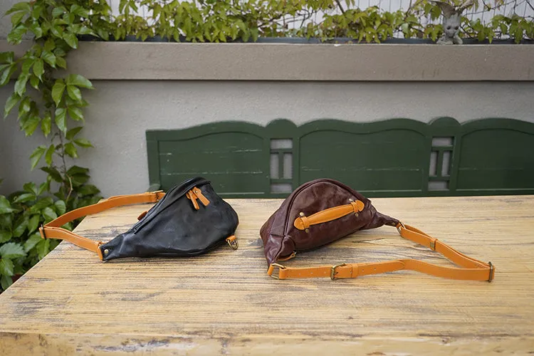 Cool Women's Chest Sling Bag Brown Leather Shoulder Bag