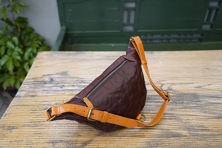 Cool Women's Chest Sling Bag Brown Leather Shoulder Bag