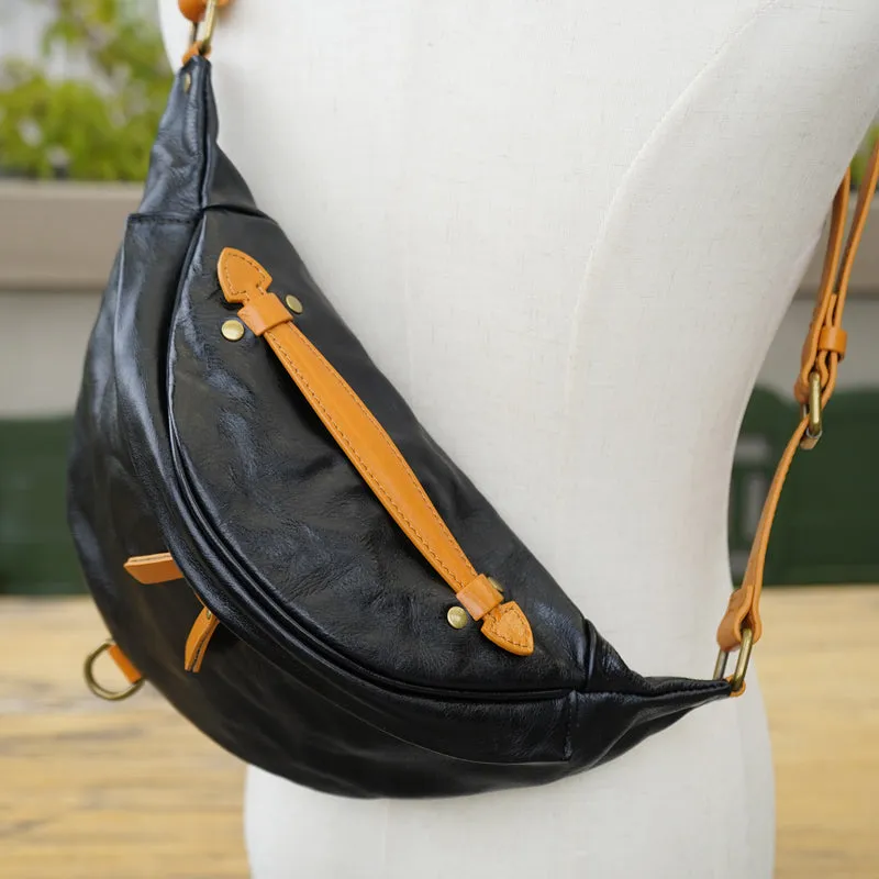 Cool Women's Chest Sling Bag Brown Leather Shoulder Bag