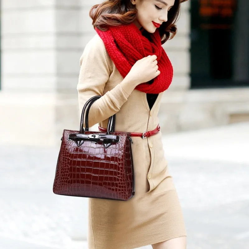 Crocodile Pattern Handbag