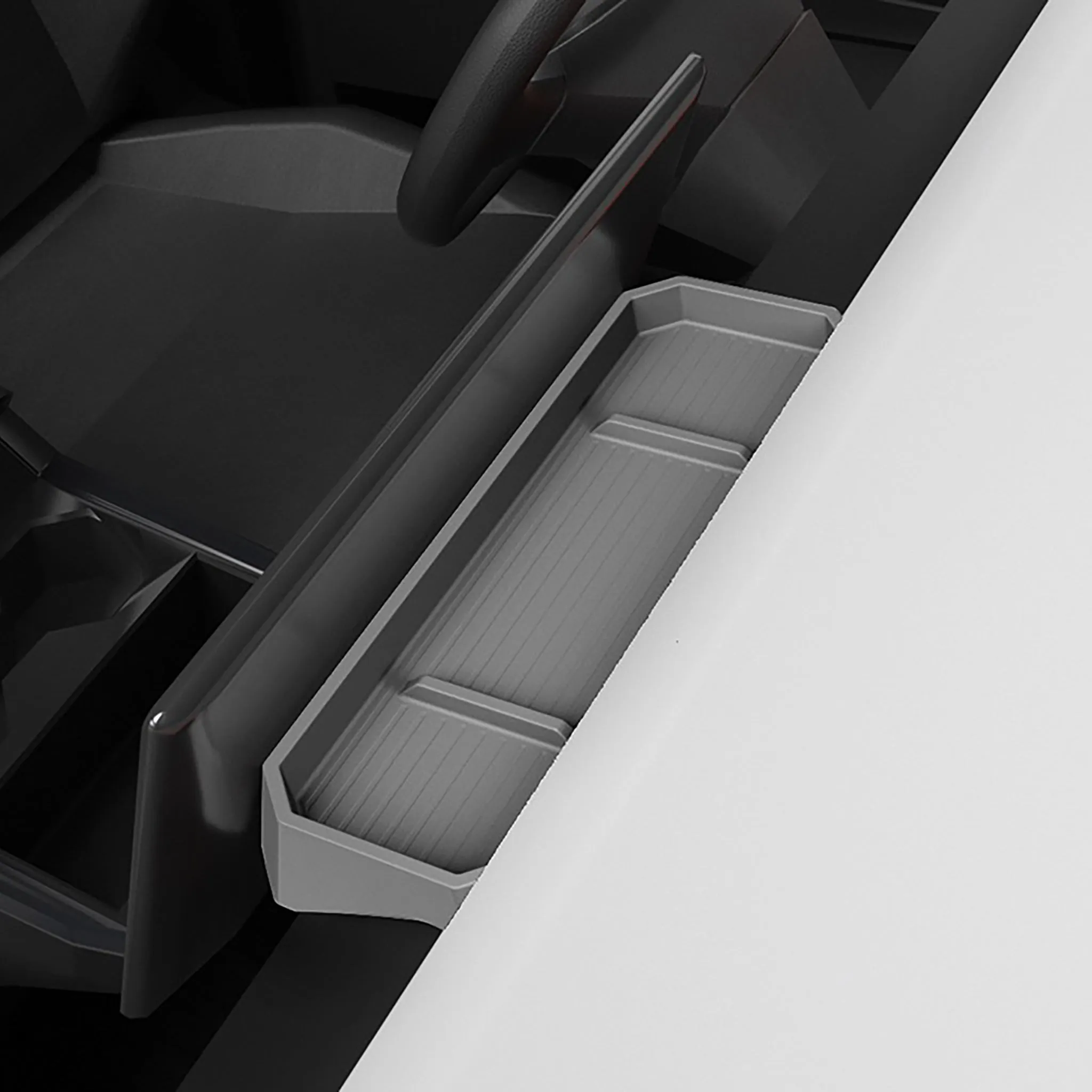 Custom Tesla Cybertruck Console Organizer - Hidden Storage Tray