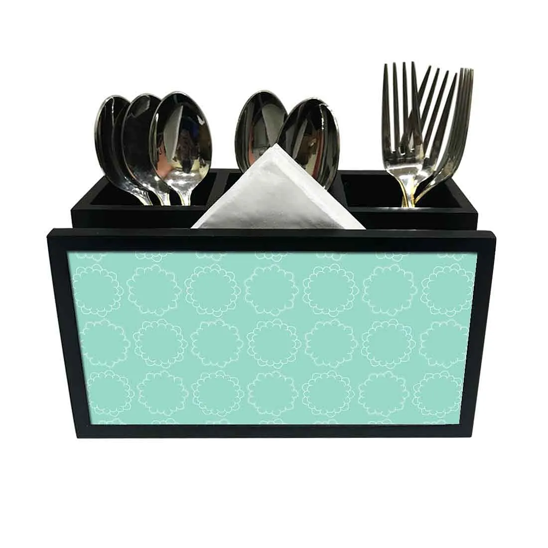 Cutlery Tissue Holder Napkin Stand -  Flower Pattern