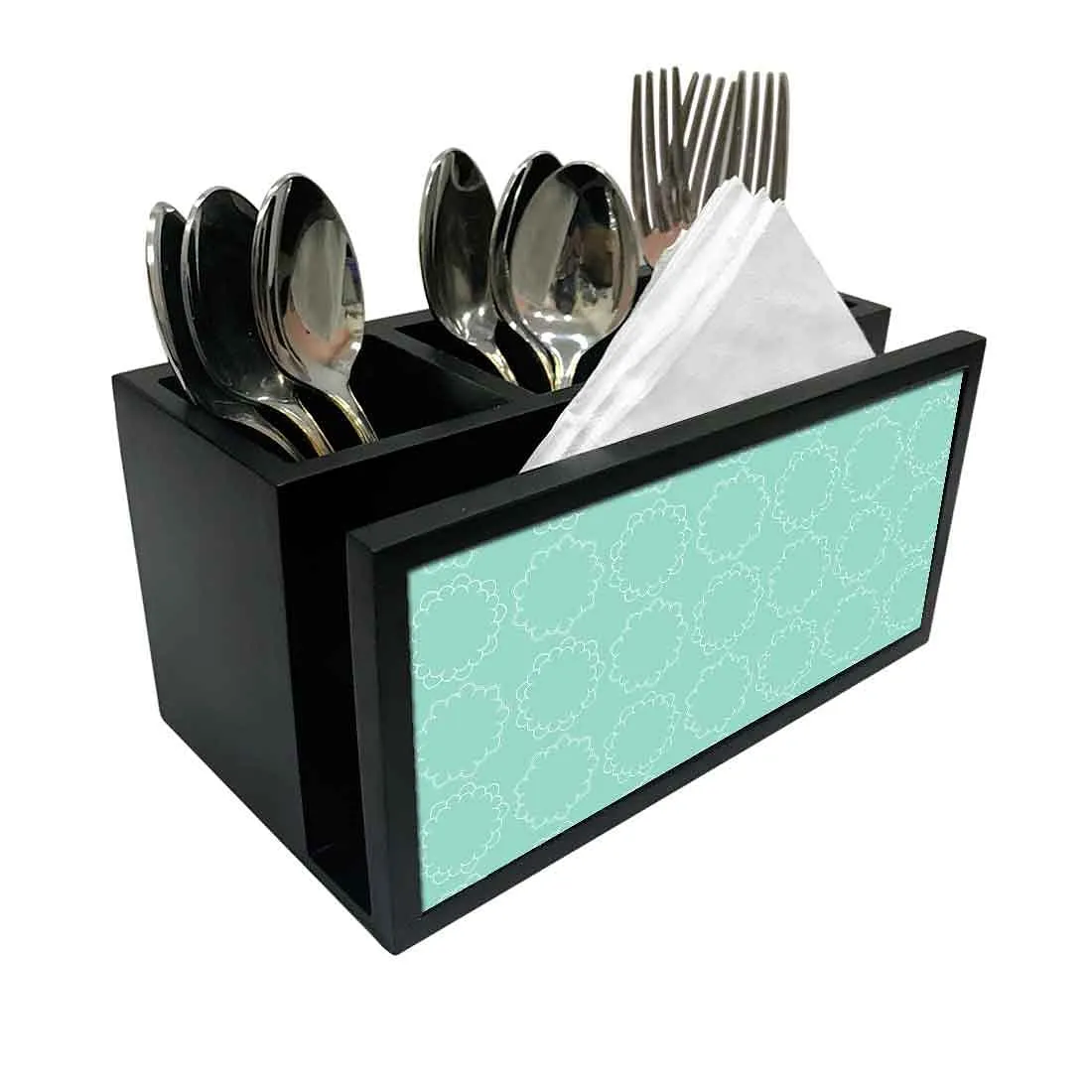 Cutlery Tissue Holder Napkin Stand -  Flower Pattern