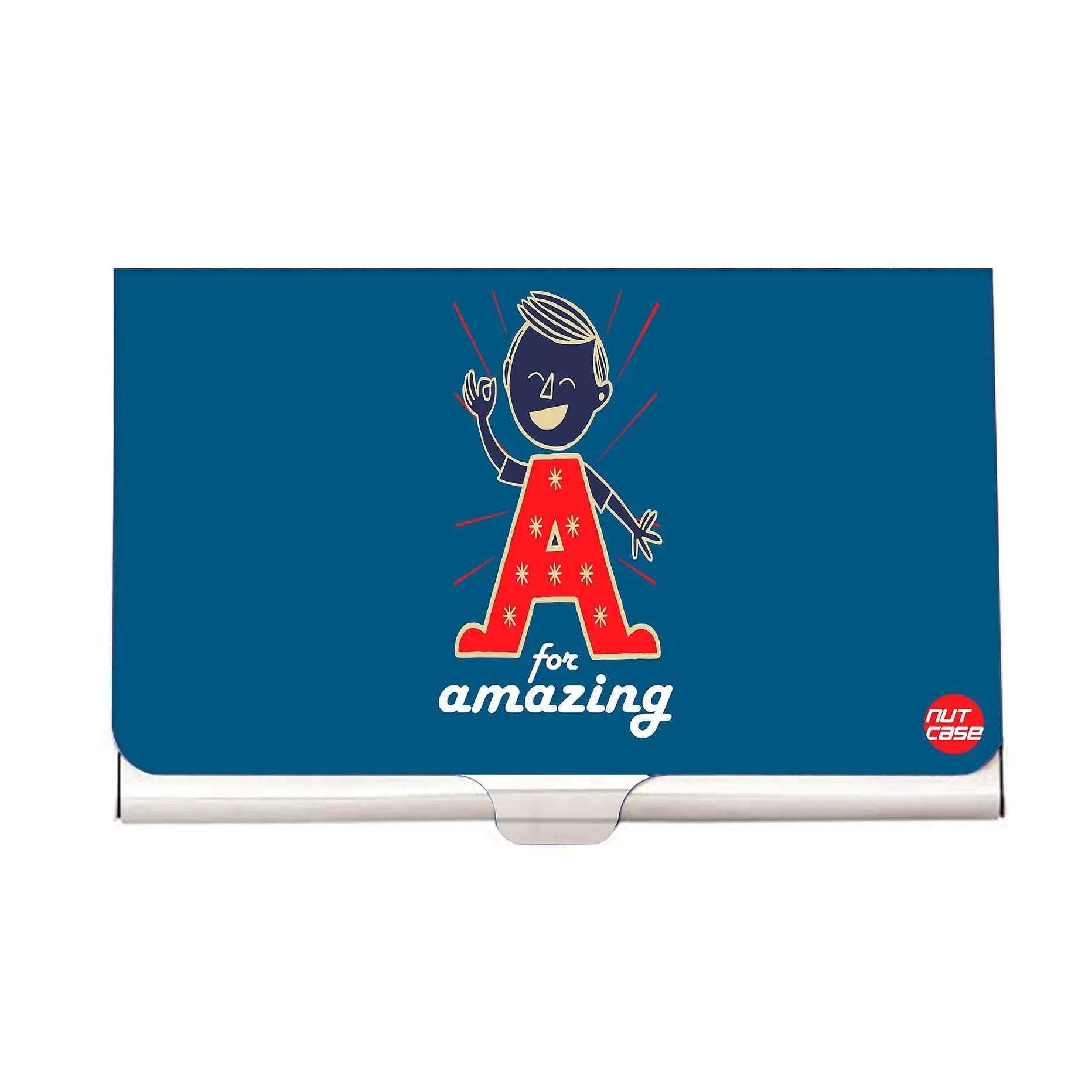 Designer Visiting Card Holder Nutcase - A For Amazing