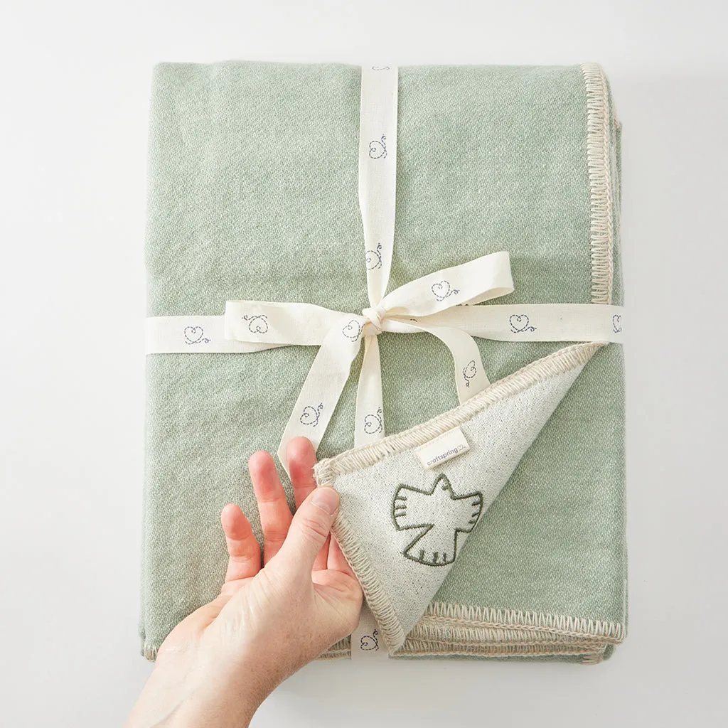 Dove Jacquard Merino Wool Throw