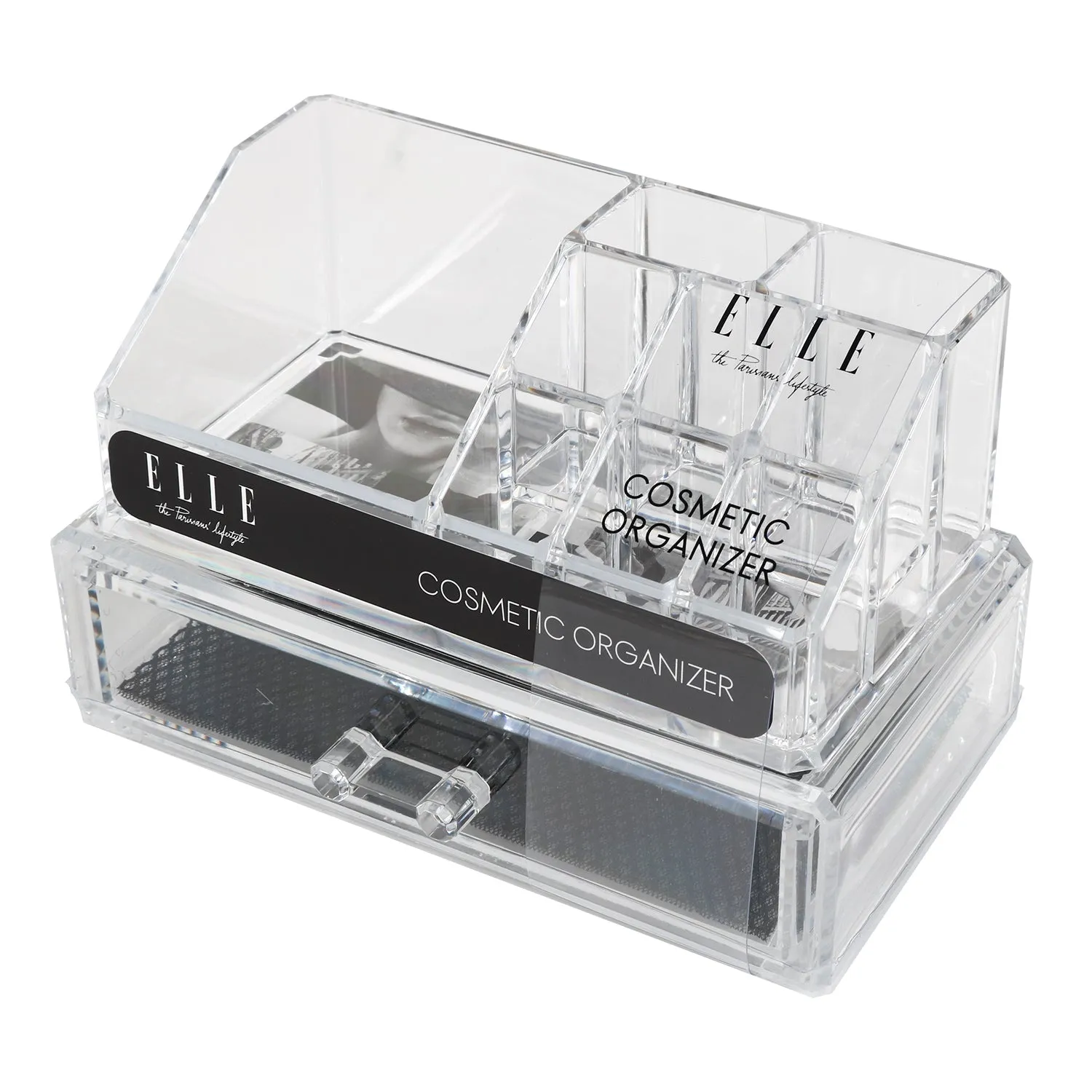 Elle Clear Cosmetic Organizer with Drawer
