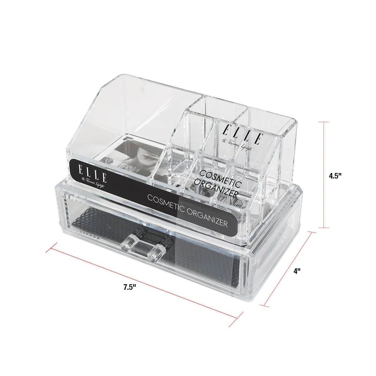 Elle Clear Cosmetic Organizer with Drawer