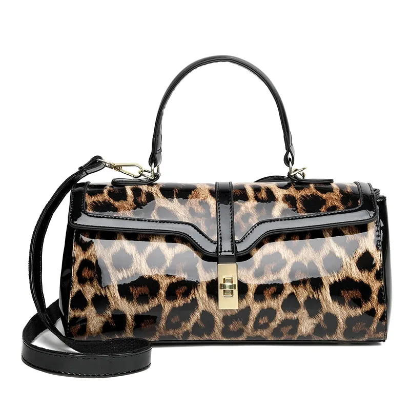 Exotic Emerald Green Floral Patent Tote Bag