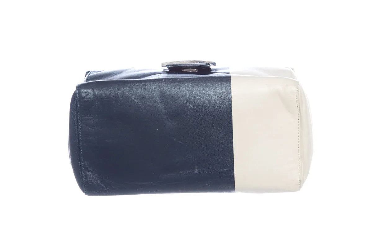 Fendi Navy and Natural Handbag