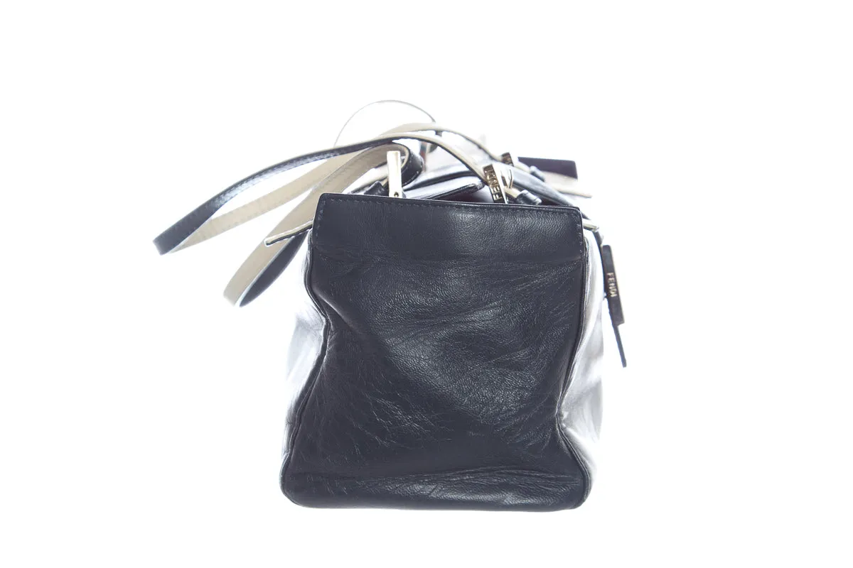 Fendi Navy and Natural Handbag