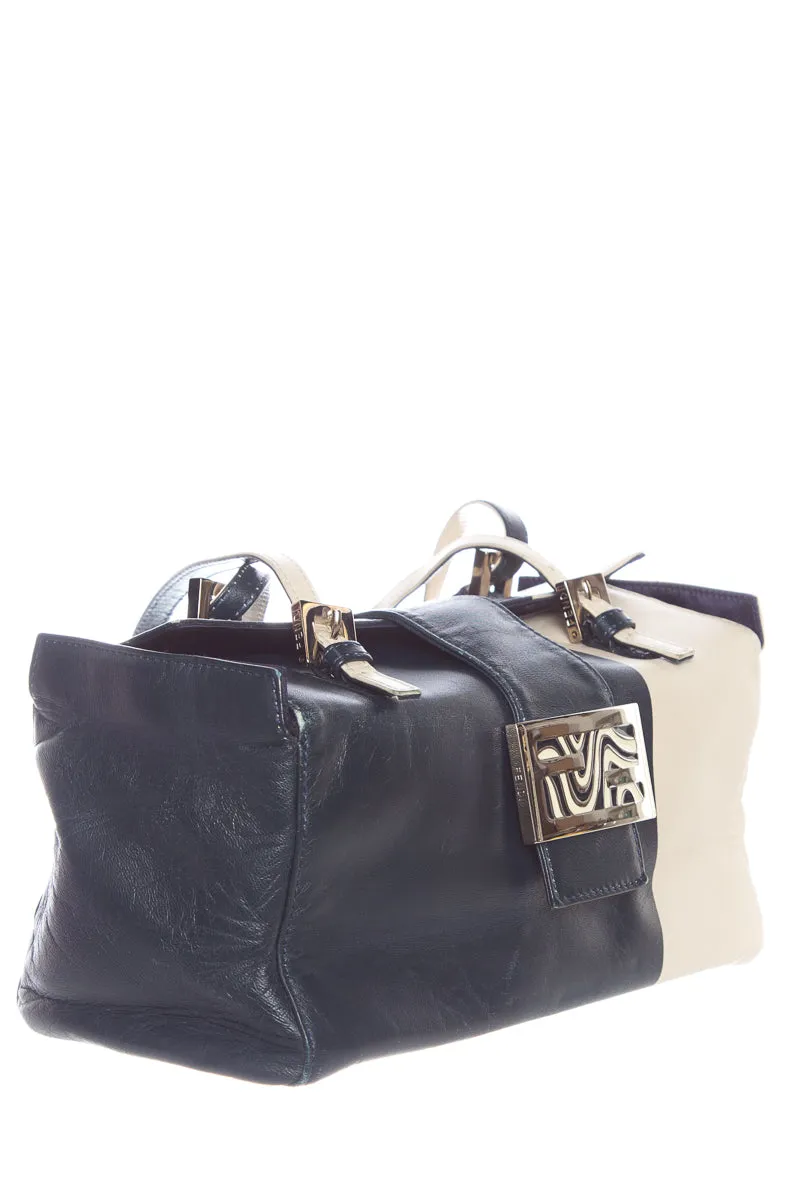 Fendi Navy and Natural Handbag
