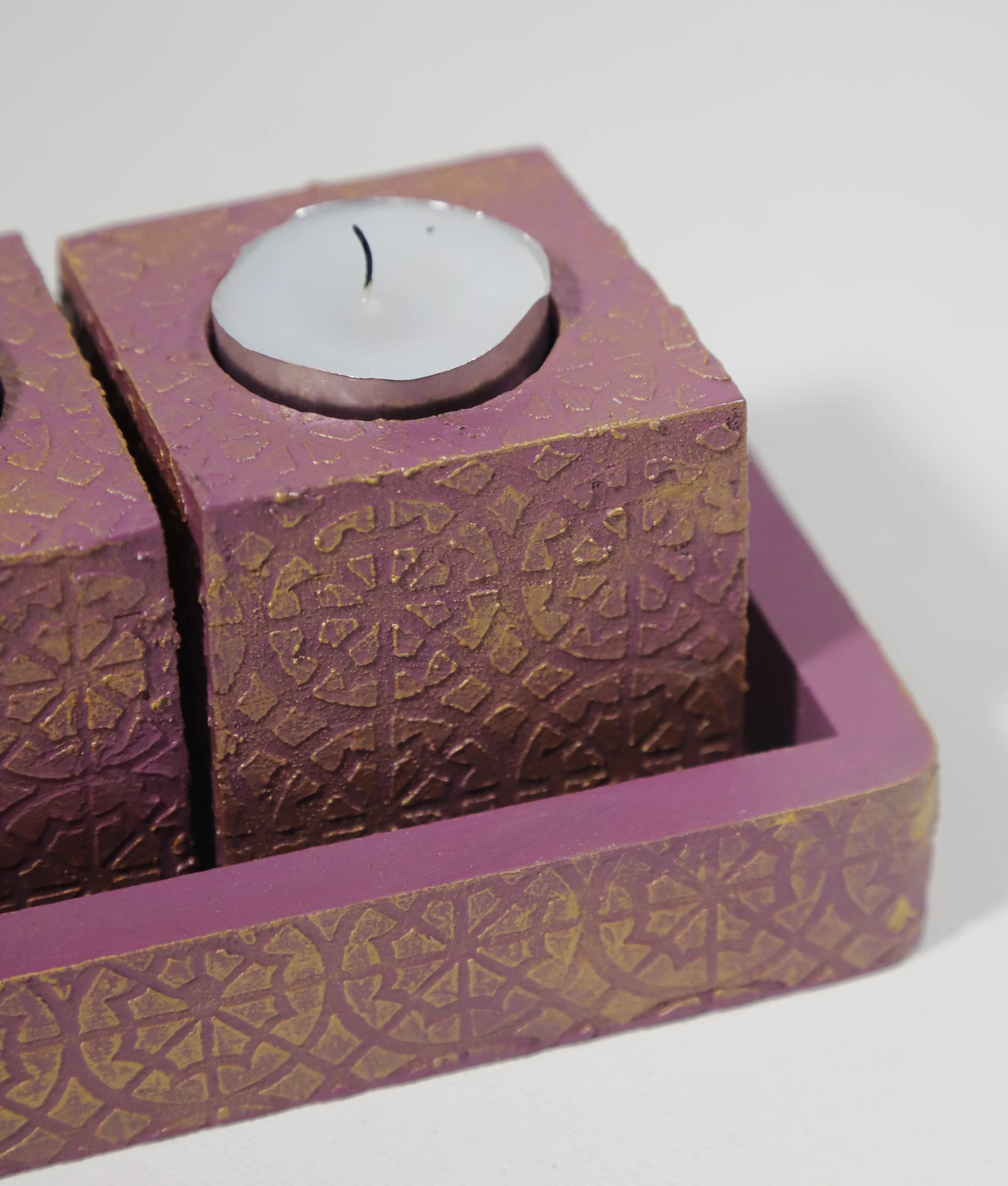 Gulabi Sparsh Tealight Candle Holder Set of 4