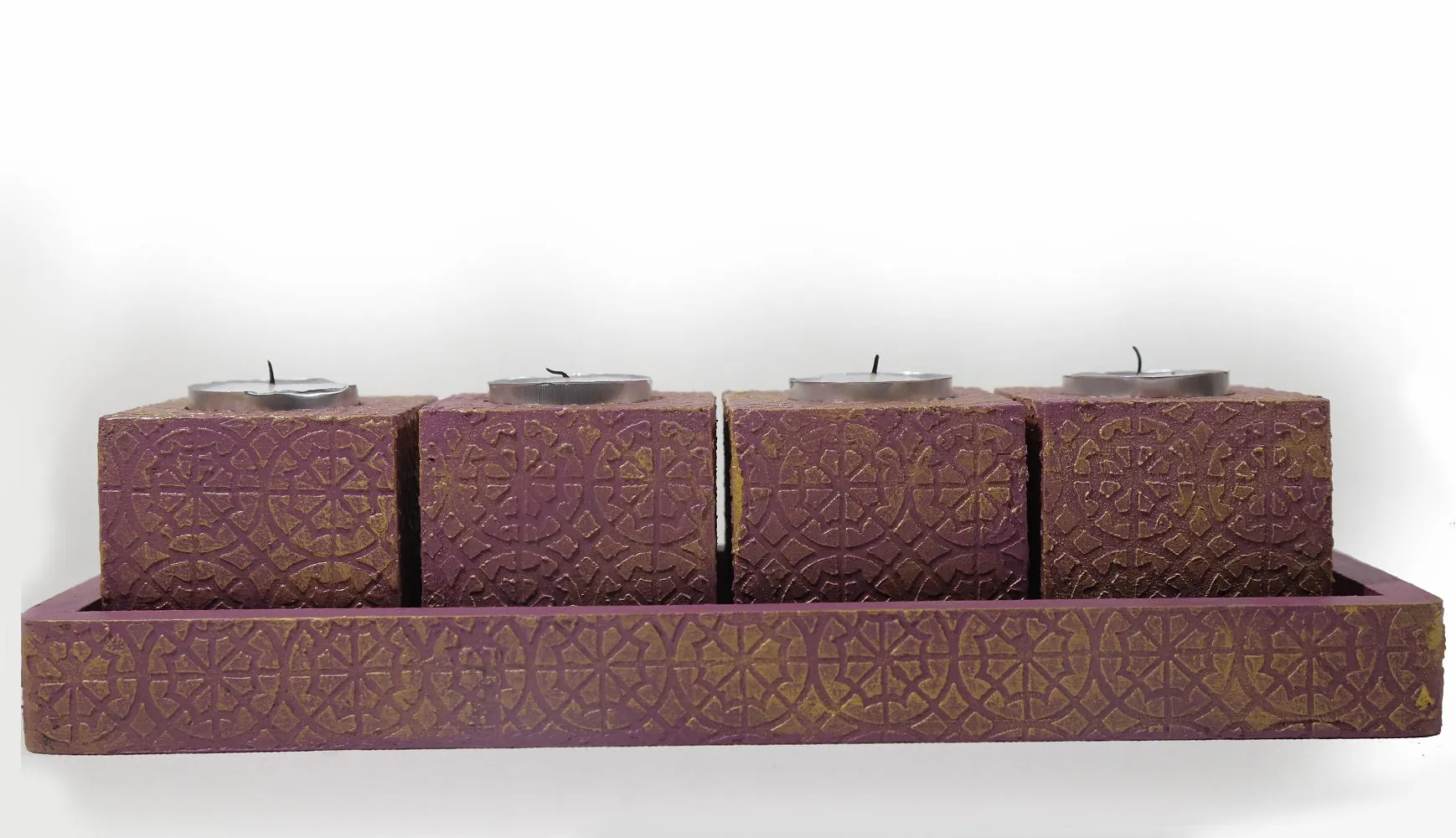 Gulabi Sparsh Tealight Candle Holder Set of 4