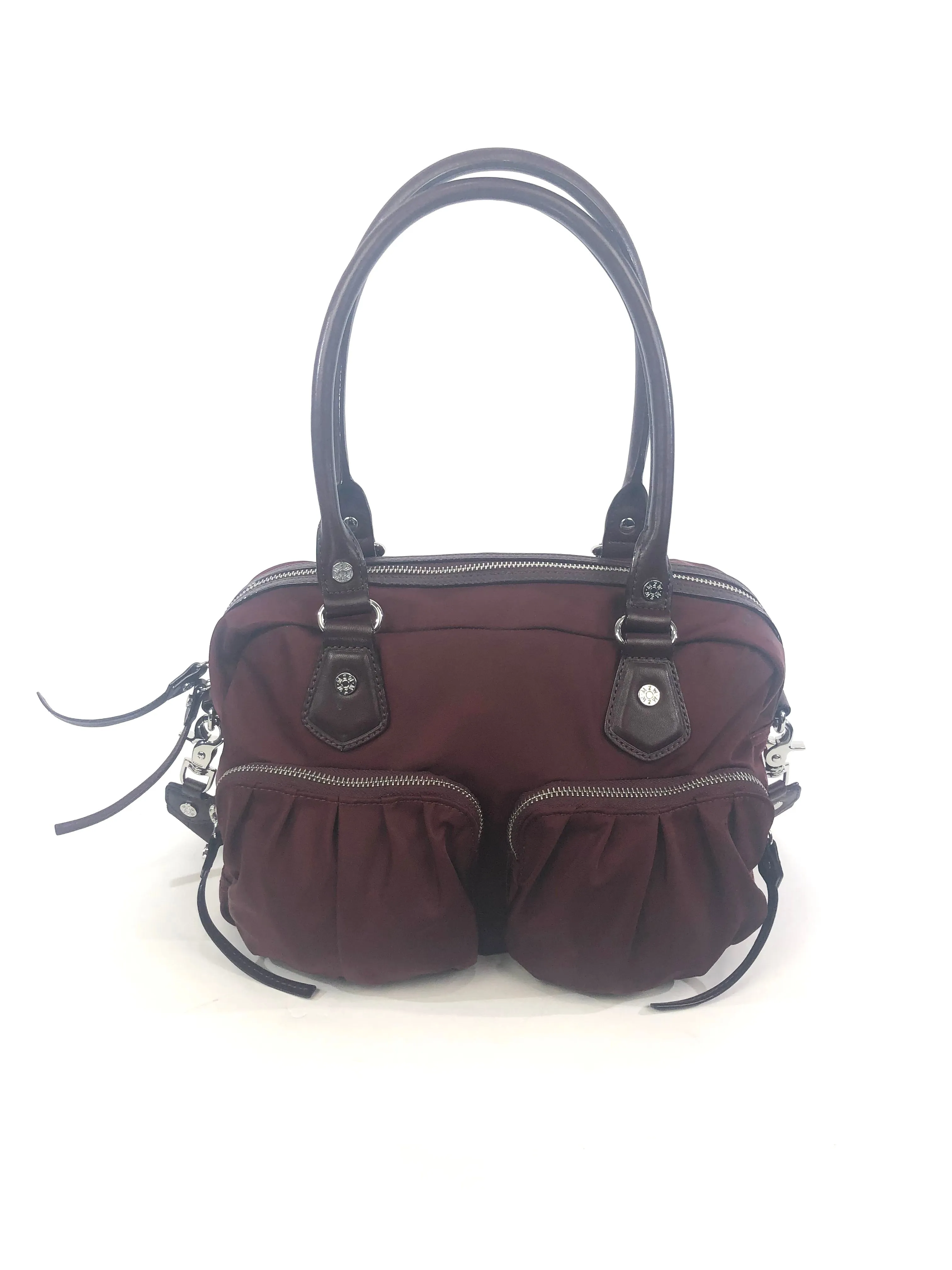 Jane Burgundy Nylon Handbag Crossbody Convertible Bag
