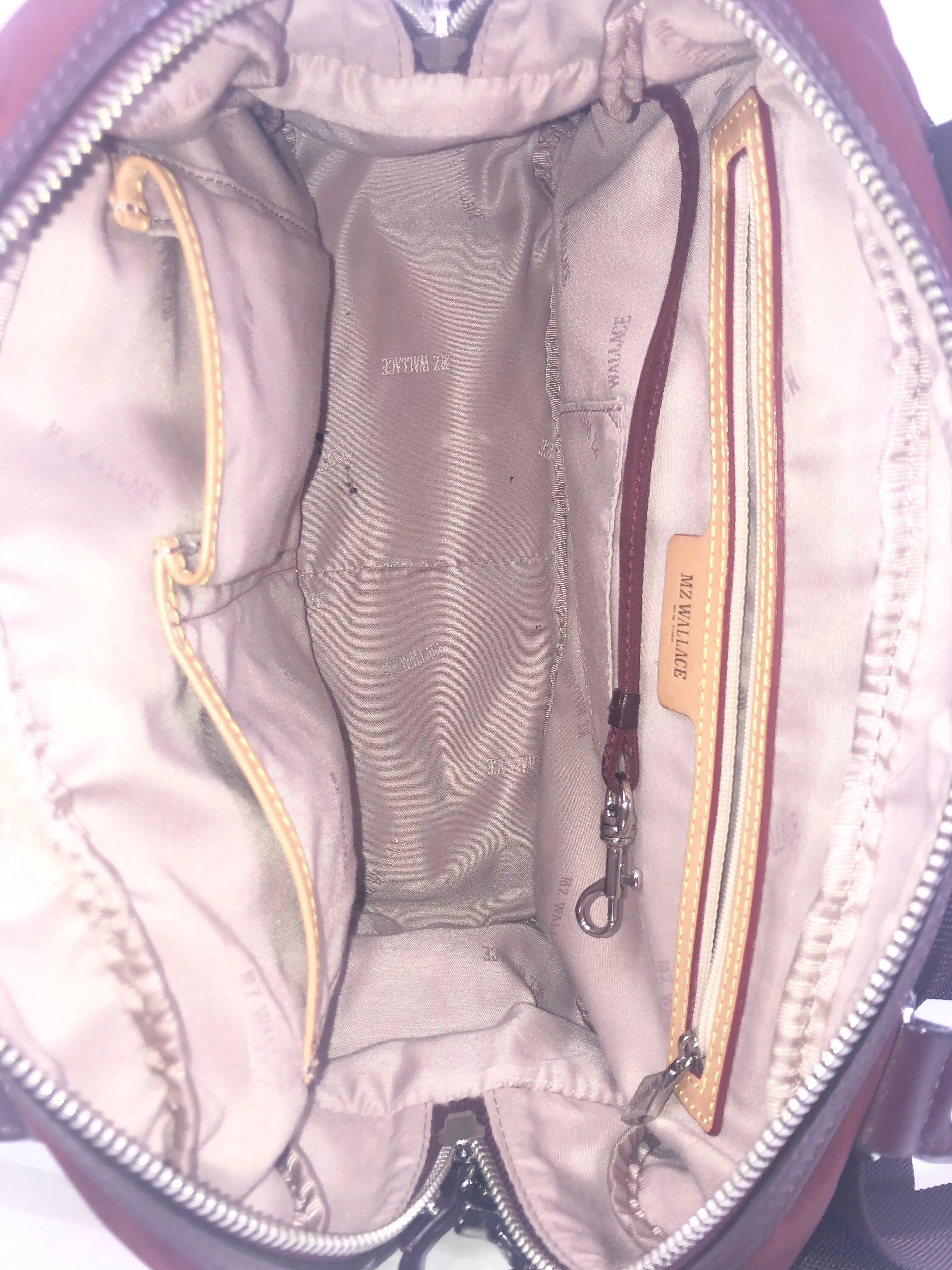 Jane Burgundy Nylon Handbag Crossbody Convertible Bag