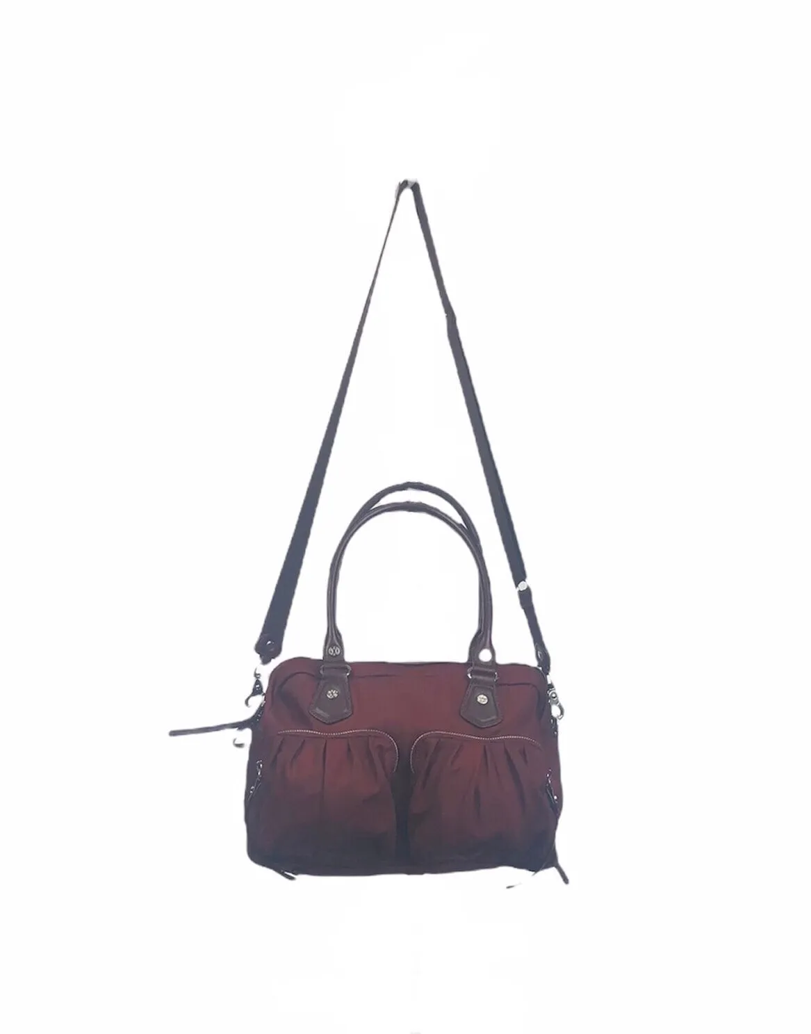 Jane Burgundy Nylon Handbag Crossbody Convertible Bag