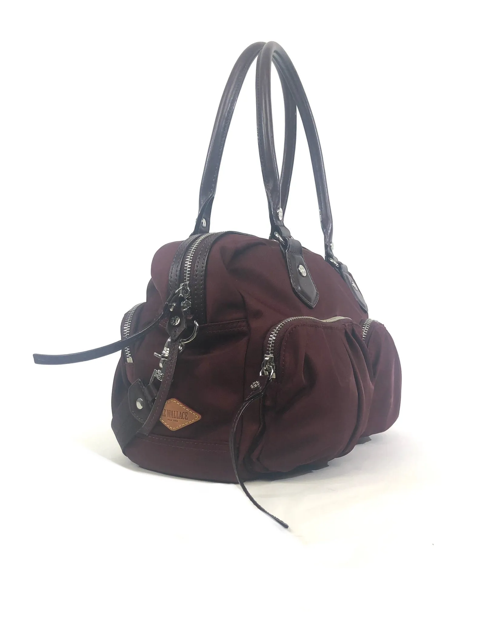 Jane Burgundy Nylon Handbag Crossbody Convertible Bag
