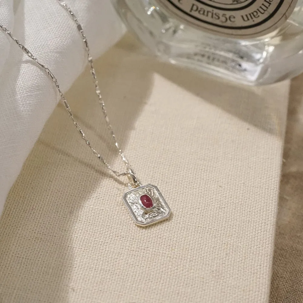 July Birthstone Recycled Sterling Silver Necklace BS07_SLV
