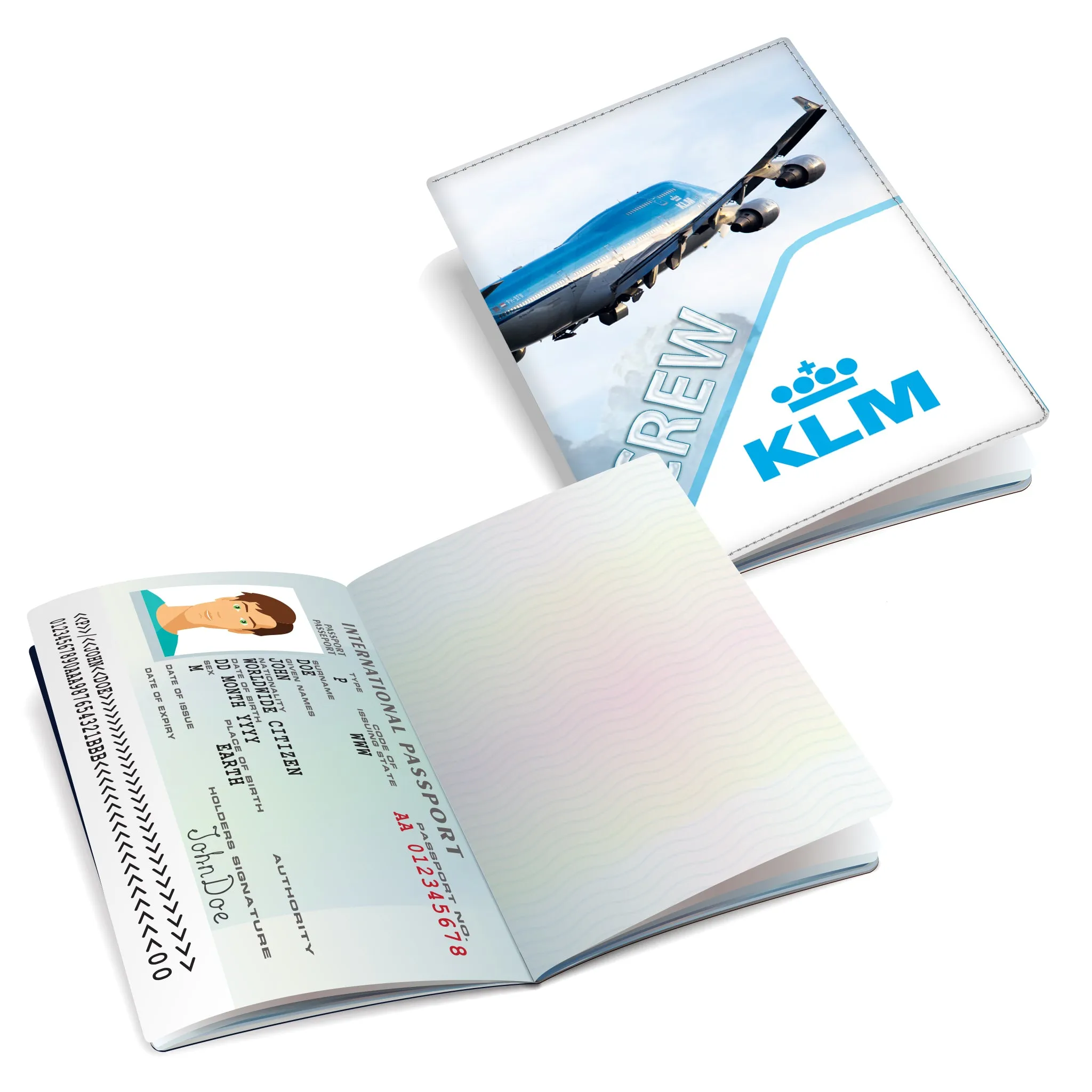 KLM Boeing B747 Passport Cover