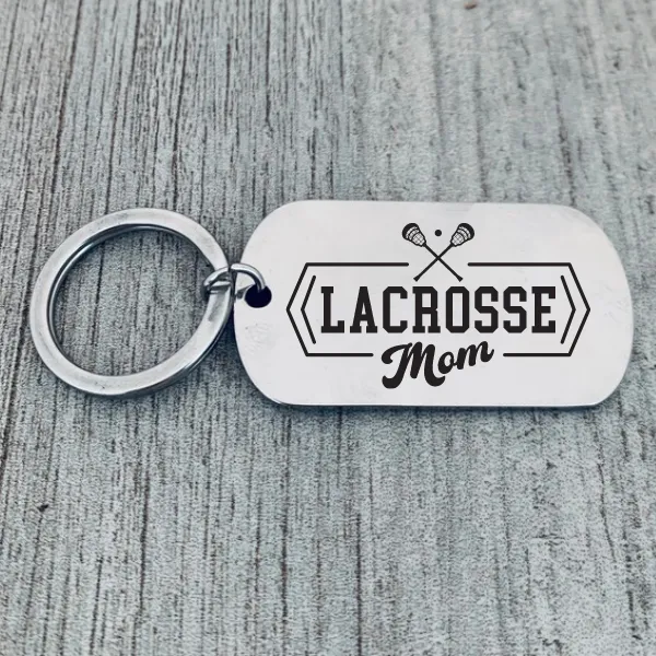 Lacrosse Mom Keychain - Rectangular - Pick Style
