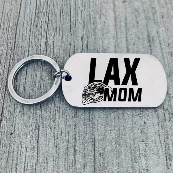 Lacrosse Mom Keychain - Rectangular - Pick Style