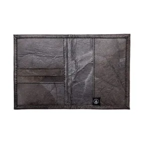 Leaf Leather Travel Wallet - Black
