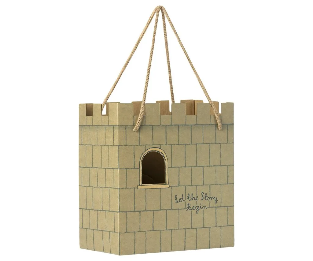Maileg Paper bag, Castle: Let the story begin - Mint