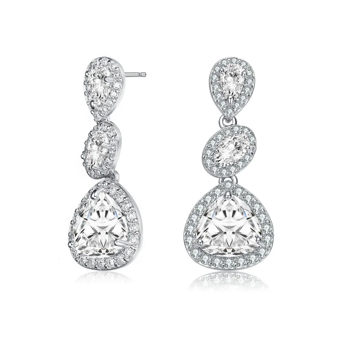 Marie Triple Halo Drop Earrings