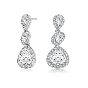 Marie Triple Halo Drop Earrings