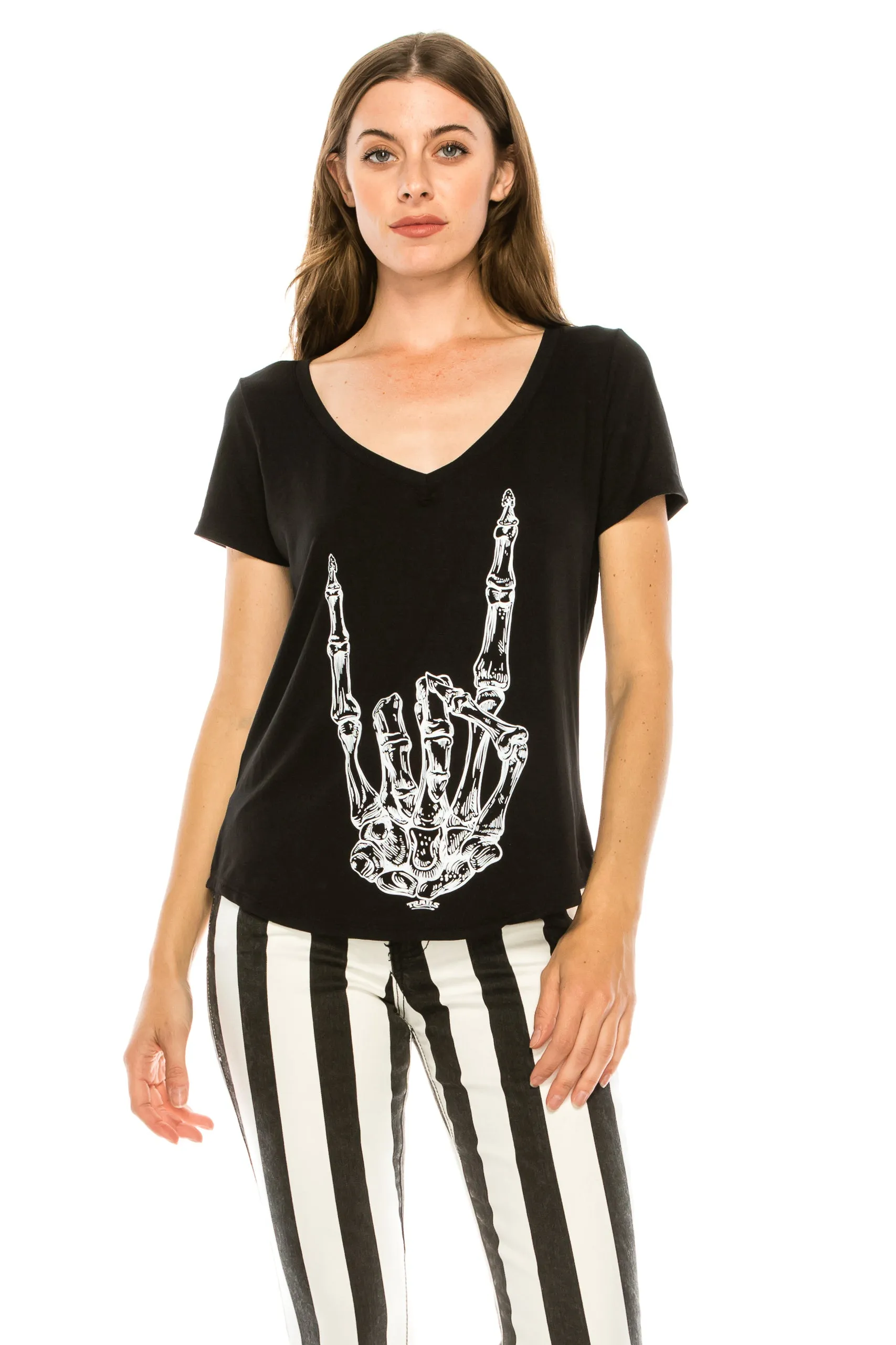METAL FINGERS V-NECK SHIRT