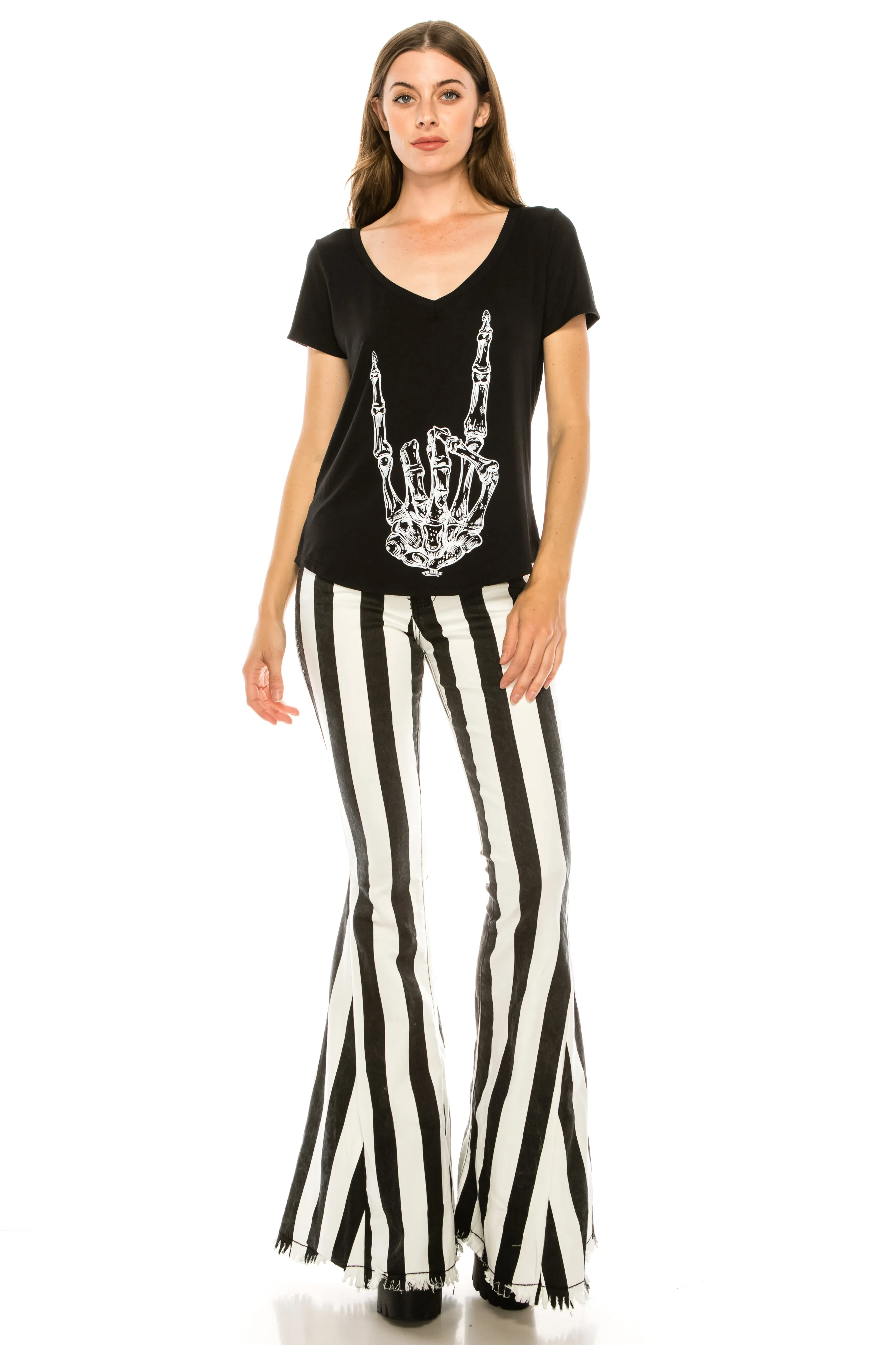 METAL FINGERS V-NECK SHIRT