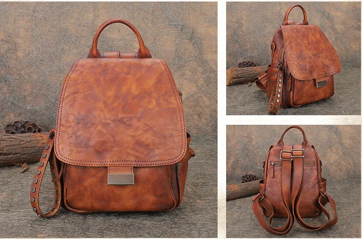Mini Womens Vintage Leather Backpack Purse Cross Shoulder Bag Handbags for Women