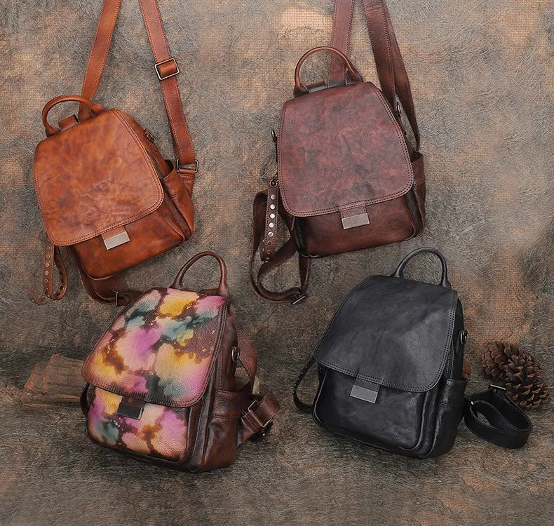 Mini Womens Vintage Leather Backpack Purse Cross Shoulder Bag Handbags for Women