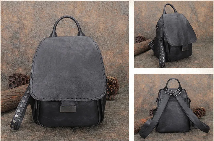 Mini Womens Vintage Leather Backpack Purse Cross Shoulder Bag Handbags for Women