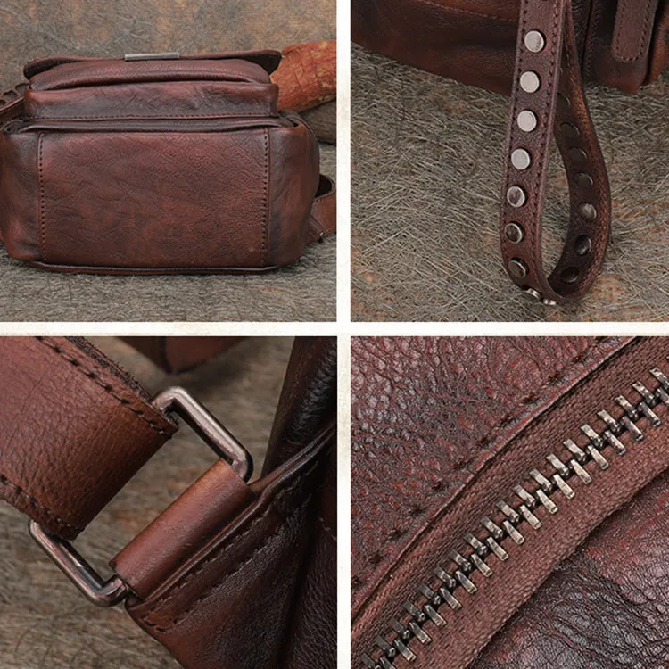 Mini Womens Vintage Leather Backpack Purse Cross Shoulder Bag Handbags for Women