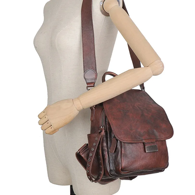 Mini Womens Vintage Leather Backpack Purse Cross Shoulder Bag Handbags for Women