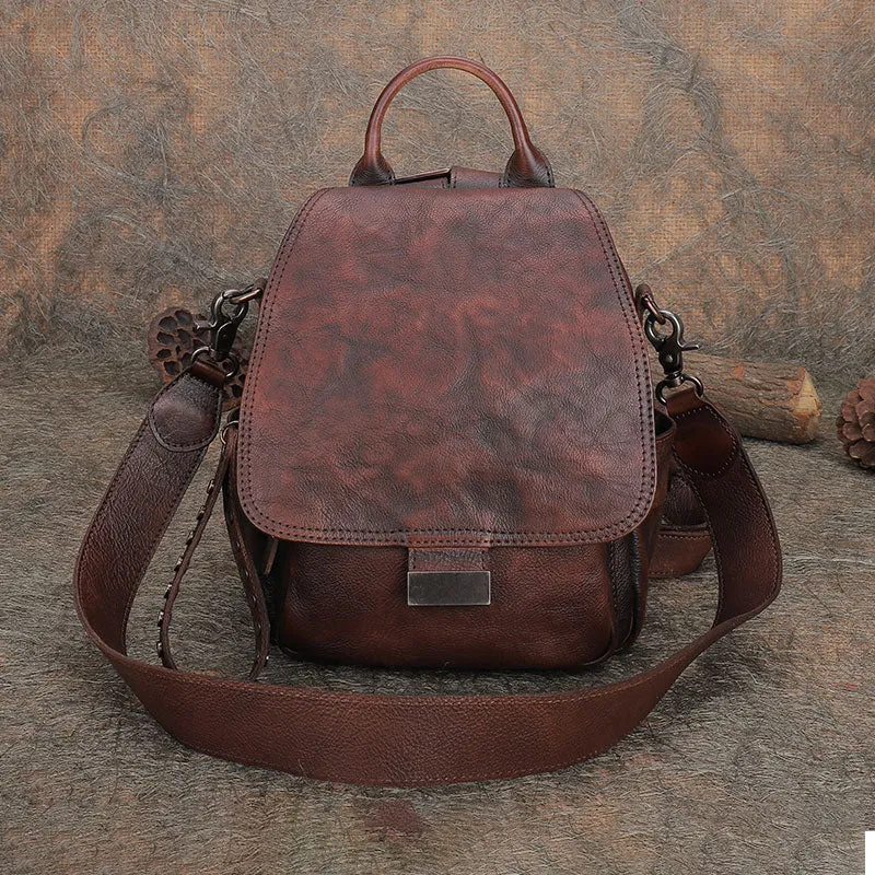 Mini Womens Vintage Leather Backpack Purse Cross Shoulder Bag Handbags for Women