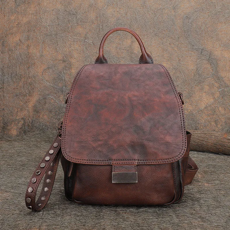 Mini Womens Vintage Leather Backpack Purse Cross Shoulder Bag Handbags for Women