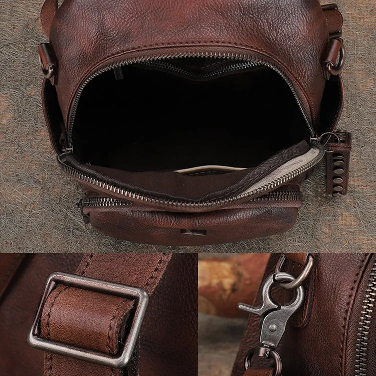 Mini Womens Vintage Leather Backpack Purse Cross Shoulder Bag Handbags for Women