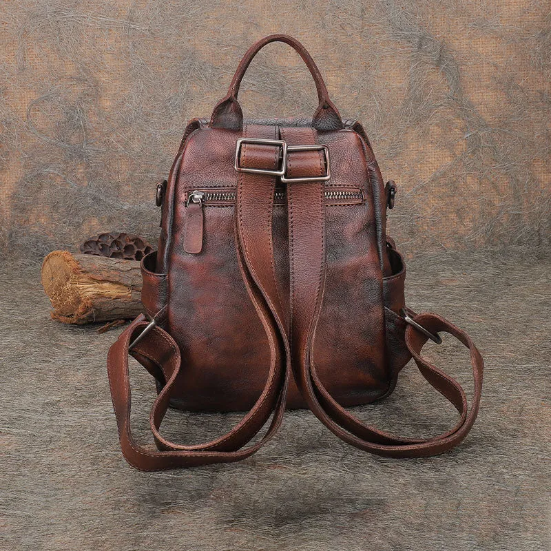 Mini Womens Vintage Leather Backpack Purse Cross Shoulder Bag Handbags for Women