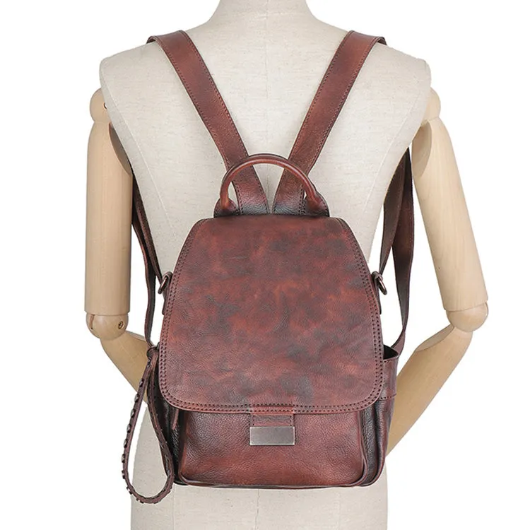Mini Womens Vintage Leather Backpack Purse Cross Shoulder Bag Handbags for Women
