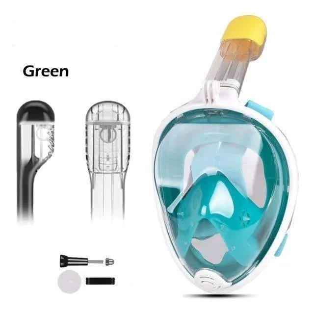 Nautical Neptune Full Face Snorkeling Mask with Go Pro Camera Attachment
