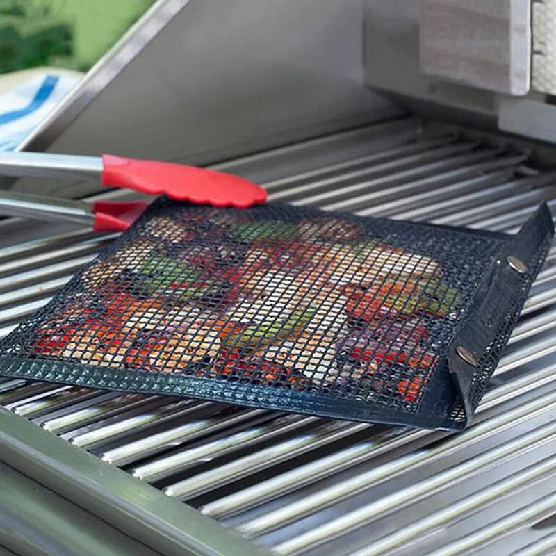 Non-stick Mesh Grilling Bag Reusable BBQ Fruit And Vegetable Meat Storage Bag Barbecue Heat Resistant Bags
