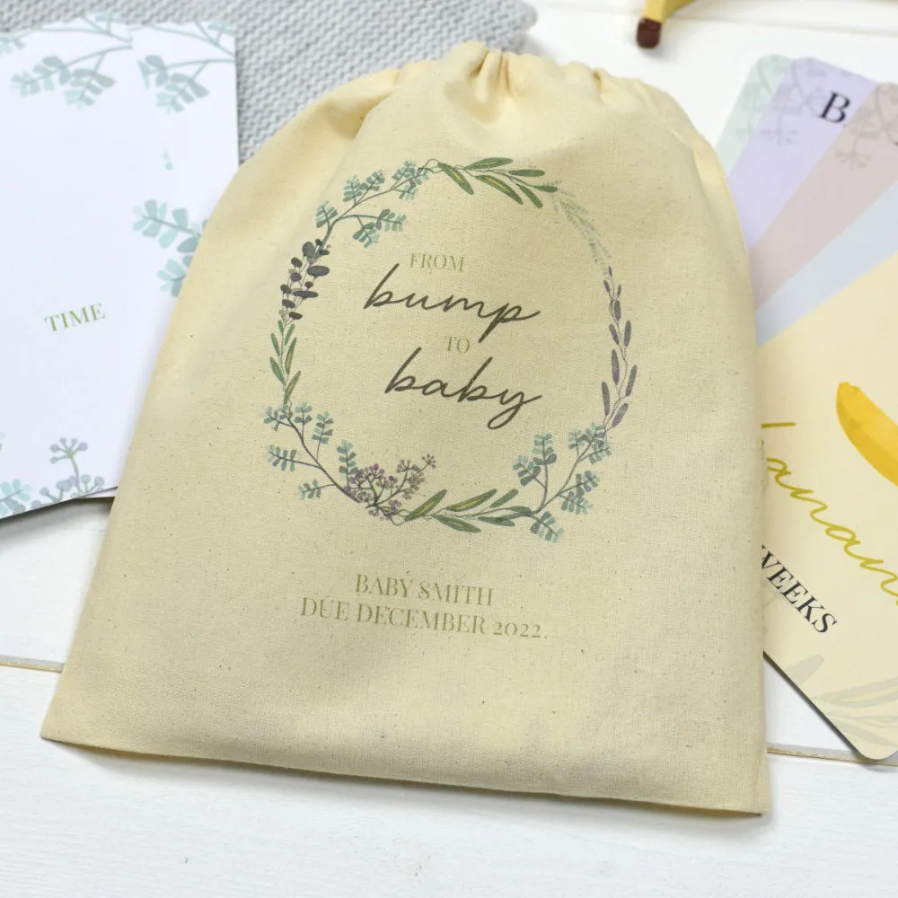 Personalised Bump to Baby Milestone Cards
