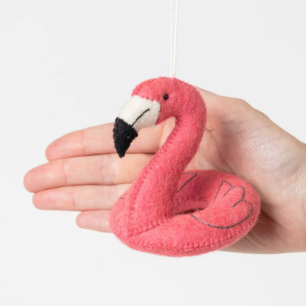 Pink Glow Flamingo Floatie Ornament