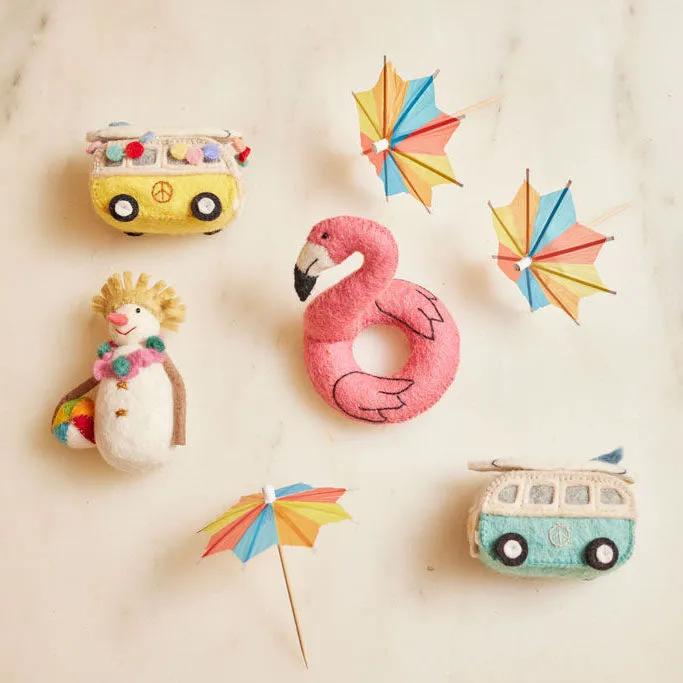 Pink Glow Flamingo Floatie Ornament