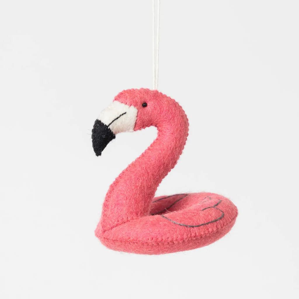 Pink Glow Flamingo Floatie Ornament