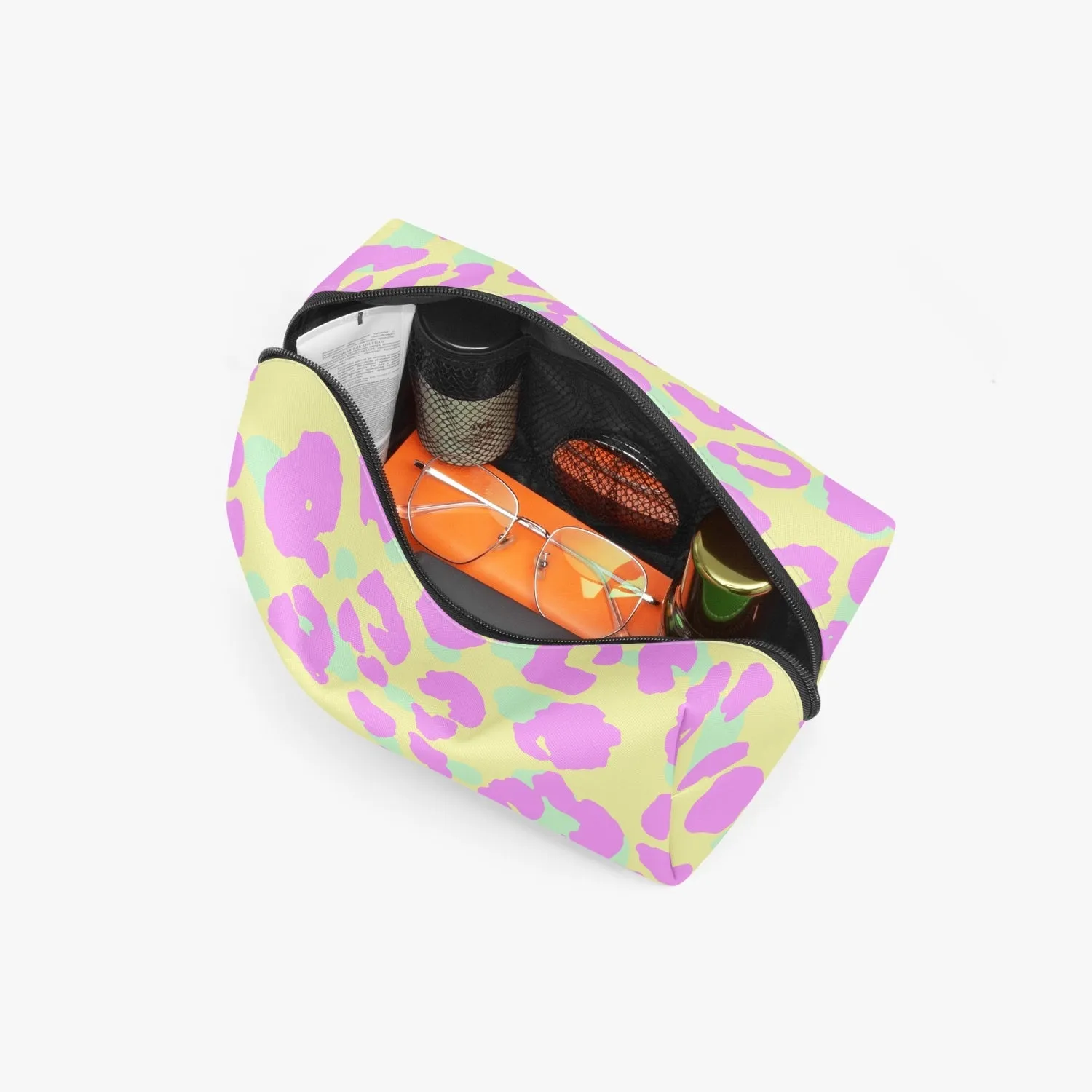 Pink Leopard Boxy Makeup Bag