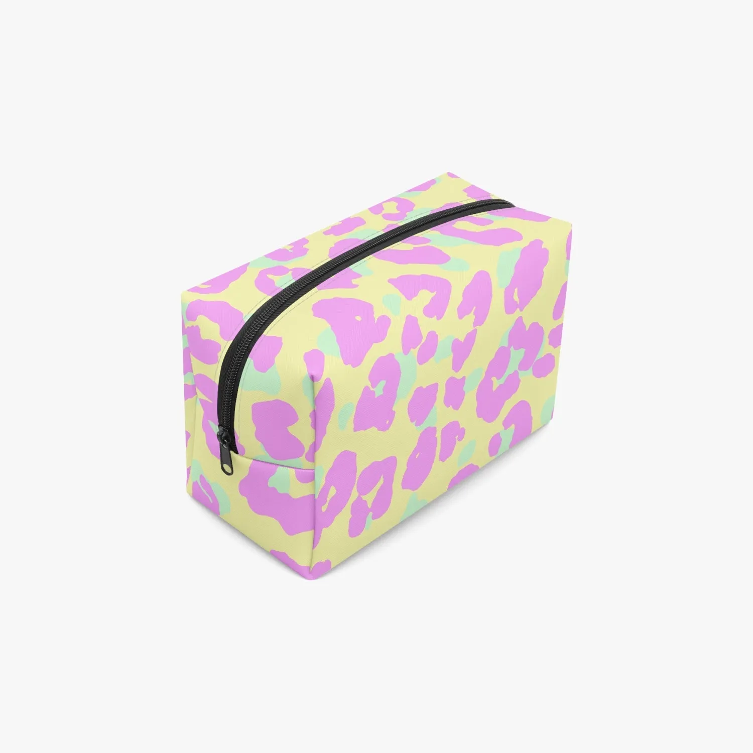 Pink Leopard Boxy Makeup Bag